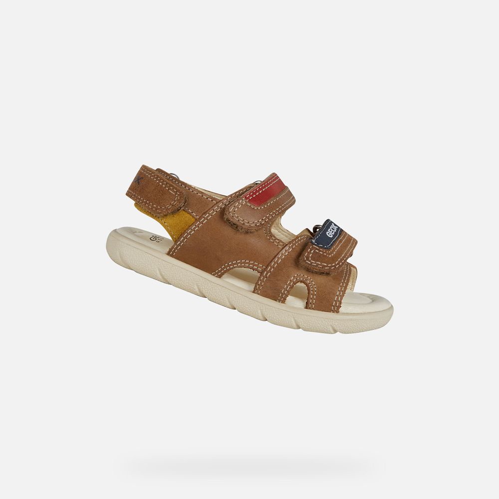 Geox Sandals Brown Alul Boy - Geox Baby Shoes - BFHJRP359